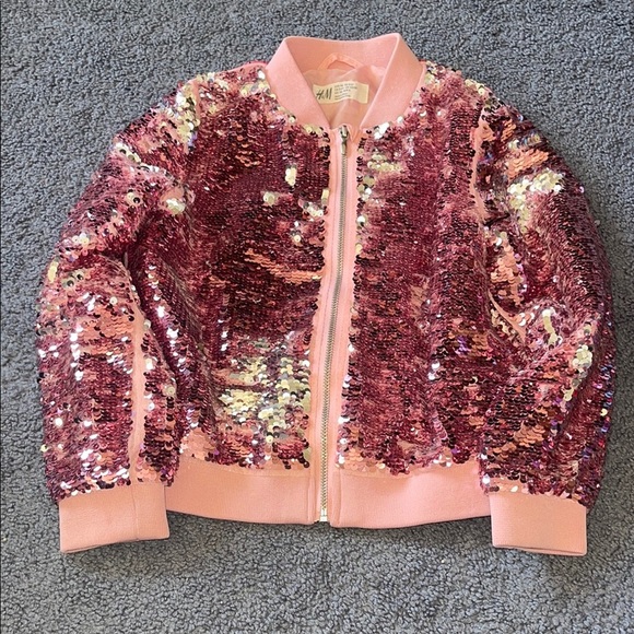 H&M Pink and Silver Jacket with Sequins